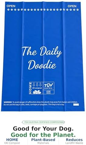 Premium Dog Poop Bags, Home Compostable — TÜV Austria OK Compost HOME Certified, 25 Micron Extra Thick & Leak-Proof, 120 Unscented Bags (8 Rolls), Large 9x13 Inch