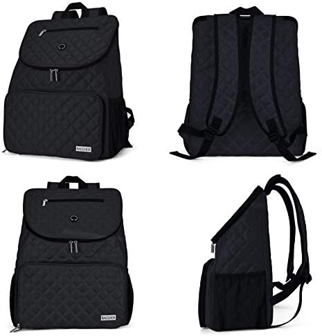 BAGLHER Dog Travel Bag, Airline Approved Pet Supplies Backpack, Dog Travel Backpack with 2 Silicone Collapsible Bowls and 2 Food Baskets, Black