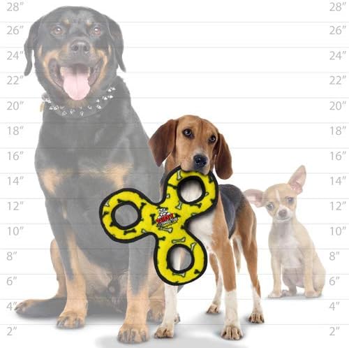 TUFFY® : 2 Pack 3Way Tug Dog Toy: Ultra Durable Plush Toy with Multiple Layers & Reinforced Seams, Washable and Floats, Original Construction