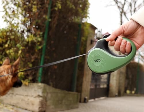 TUG Original Retractable Dog Leash, 16 ft (Medium, Green)