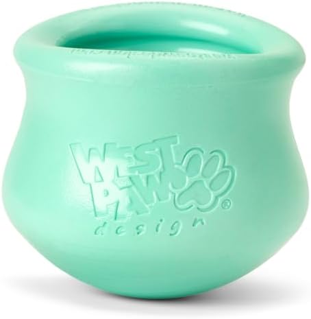 WEST PAW Zogoflex Limited Edition Toppl Treat Dispensing Dog Toy Puzzle – Interactive Chew Toys for Dogs – Dog Toy for Moderate Chewers, Fetch, Catch – Holds Kibble, Treats, Small 3", Mint