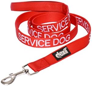 Service Dog Red 4ft & 6ft Padded Leash - Prevents Accidents by Warning Others in Advance