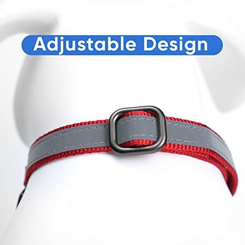 Pawtitas Customized Martingale Dog Collar Reflective Reflective Dog Collar Embroidered Personalized Name Phone Number Adjustable for Puppies Small Medium Large Size Dogs Small Red