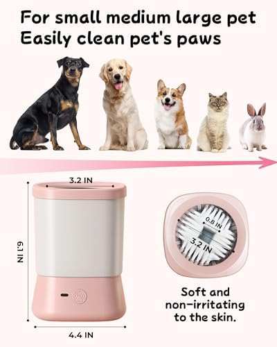 Electric Dog Paw Cleaner for Dogs，2 Speeds Automatic Dog Foot Paw Washer for Medium Large Cat Dog Pet