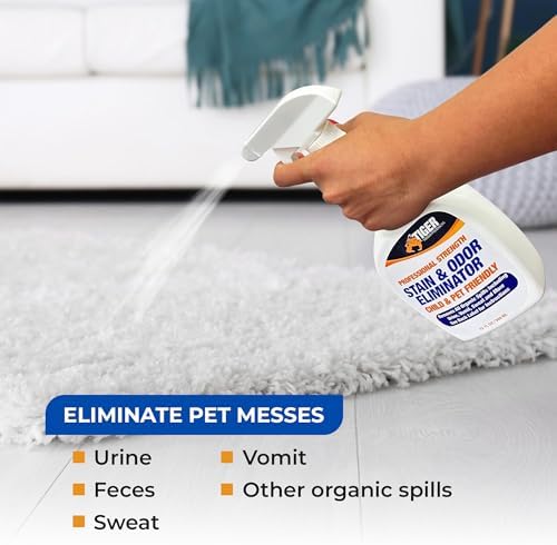 Tiger Tough Products Pet Stain and Odor Remover - Enzyme Cleaner for Home & Professional Use, Stain Dissolver for Carpet, Upholstery, & More - Dog & Cat Urine, Feces, Vomit Eliminator, 32 Ounce Spray