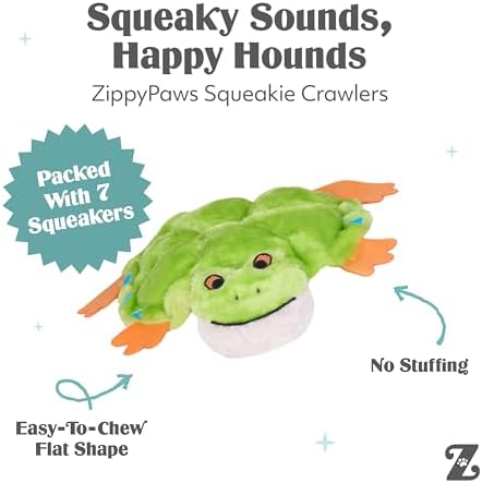ZippyPaws Squeakie Crawler No Stuffing Dog Toy to Keep Them Busy - 11"