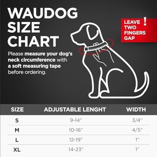 WAUDOG Adjustable Nylon Dog Collar for Large Small Medium Set with QR Tag