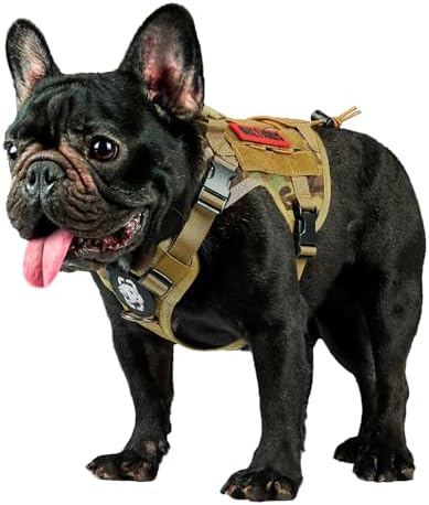 OneTigris Tactical Dog Harness with Handle No-Pull Adjustable for Small Dog