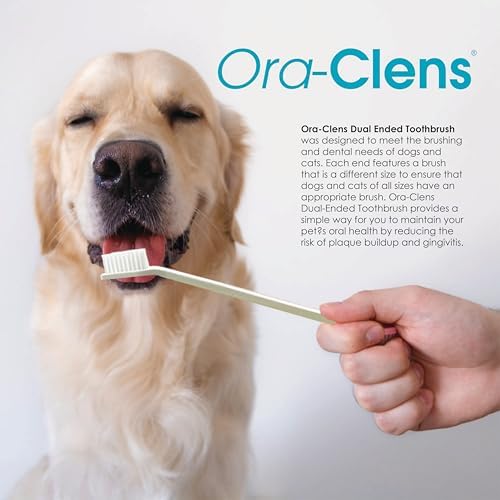 Dual-Sided Toothbrush for Dogs & Cats, Pet Toothbrush with Double Head Design for Small Medium Large Pets, Soft Bristles for Gentle Teeth Cleaning, Dog & Cat Dental Care Brush