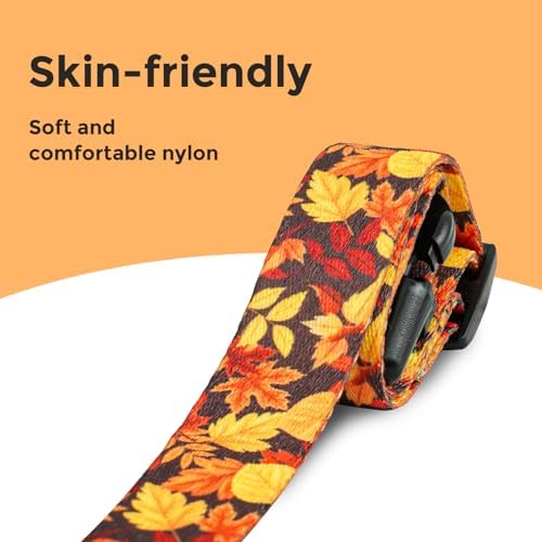 Kazazoo Dog Collar Cute and Soft Nylon Puppy Collar for Boy and Girl Dogs, Adjustable Dog Collars for Extra Small Dogs, Maple Leaf-XS
