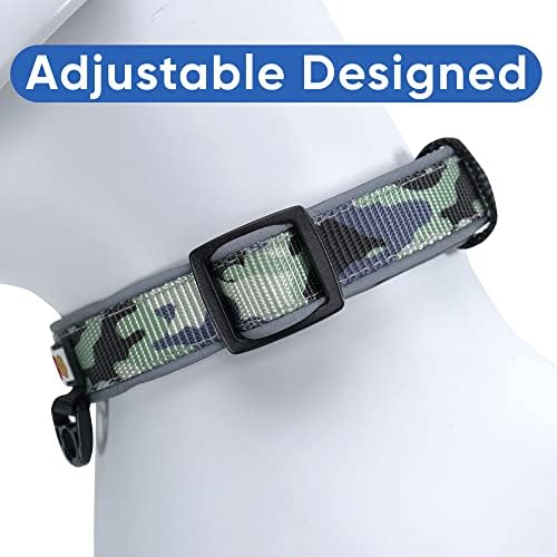 Pawtitas Personalized Dog Collar Reflective Dog Collar Padded Dog Collar with Name Phone Number Puppy Collar Adjustable Customized Collar for Medium Dogs Breeds | Grey Camo Custom Medium Dog