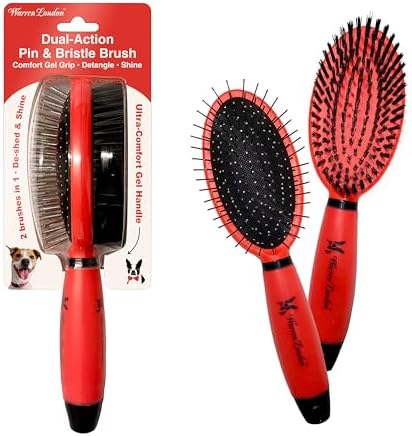 Warren London 2-in-1 Pin & Bristle Slicker Brush for Dogs & Cats