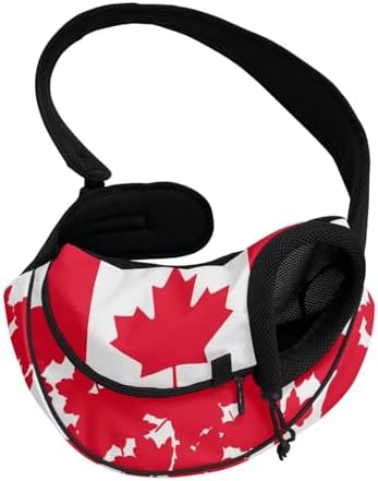 COEQINE Dog Purse Carrier for Small Dog Cute Canada Flag Printed Puppy