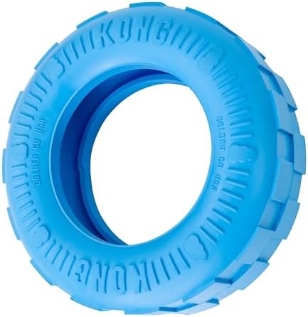 KONG Puppy Tires, Natural Rubber Teething Toy, for Small Puppies, Blue