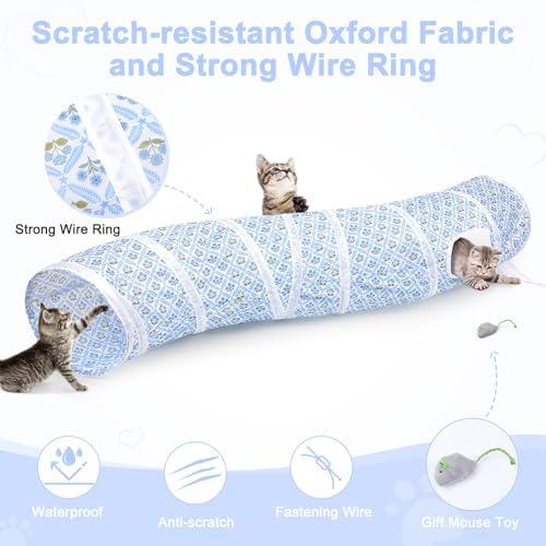 Glittme S-Shape Cat Tunnel, Foldable Cat Tunnels for Indoor Cats