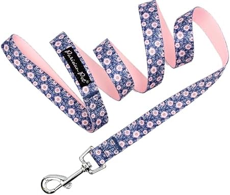 Parisian Pet Floral Dog Collar - Adjustable Midnight Blossoms Girl Pet Collar with Secure Buckle and Metal D-Ring - Comfortable Designer Puppy Collars - Durable Nylon Dog Collars for Medium Dogs