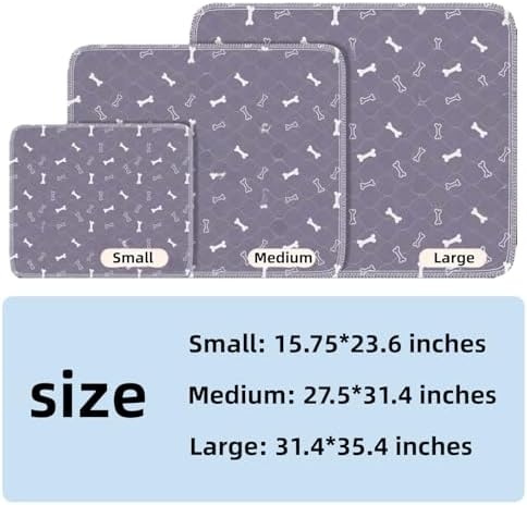 Puppy Pads with Pheromones, Washable Puppy Pee Pads for Dogs,Reusable Puppy Pads Washable for Dogs & Cats, Washable,Durable Leak-Proof & Anti-Slip Pet Training Pads for Home & Trave(M,Gray)