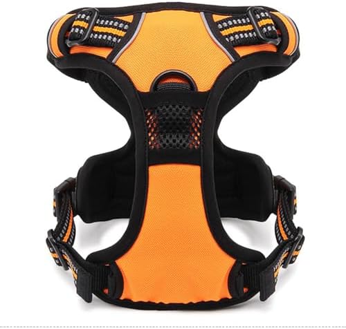 TRUE LOVE Adjustable No-Pull Dog Harness Reflective Vest, Orange, XL