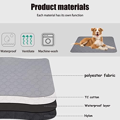 Washable Reusable Dog Pee Pads 28”x 40”,Waterproof Non-Slip Potty Training Pads for Dogs and Cats Puppy,Fast Drying Travel Pet Pee Pads，Leak-Proof Cat Potty Pads