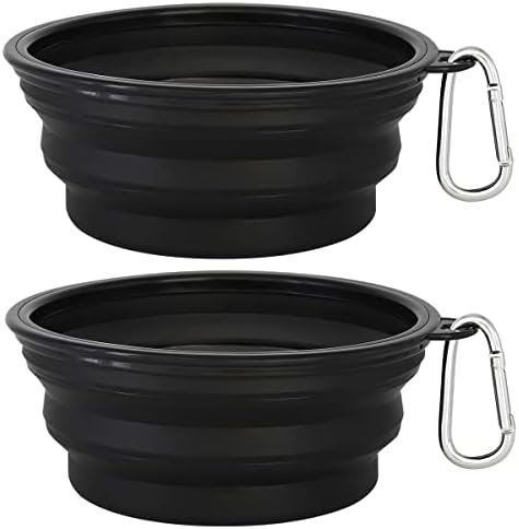 Kytely Large Collapsible Dog Bowls 2 Pack, 34oz Foldable Dog Travel Bowl
