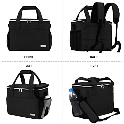BAGLHER Dog Travel Bag Backpack Pet Supplies Backpack Pet Accessories Storage Bag 5-Piece Set With Shoulder Strap 2 Lined Pet Food Containers 2 Foldable Feeding Bowls Essential Kit for Pet travel