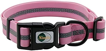 Nimble Reflective Waterproof Dog Collar Adjustable Odor Resistant Easy Clean Pet Collar for Small Medium Large Dogs Night Walking Outdoor Rainy Use (Small (9.45”-14.17”inches), Lavender)
