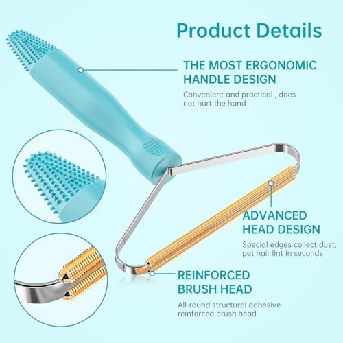 3-Pack Pet Hair Removal Tool, Dog & Cat Hair Remover, Carpet Rake