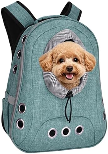 Small Dog Cat Chest Backpack Carrier,Large Space Ventilated Front Facing Backpack Carrier for Puppy,Lightweight Doggy Backpack for Hiking,Camping,Travel,Outdoor,Max 12 lbs(Cyan)