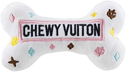 Haute Diggity Dog Chewy Vuiton Bone Plush Dog Toy, Designer Parody Toy