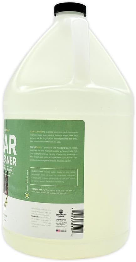 Bark 2 Basics Dog Ear Cleaner, 1 Gallon - All Natural, Witch Hazel, Gentle Aloe Vera and Chamomile Extract Base, Breaks Through Tough Wax and Debris, Soap-Free | Ready to Use Pet Ear Wax Removal Rinse, Cleans Wax and Debris, Witch Hazel and Aloe Vera, ...