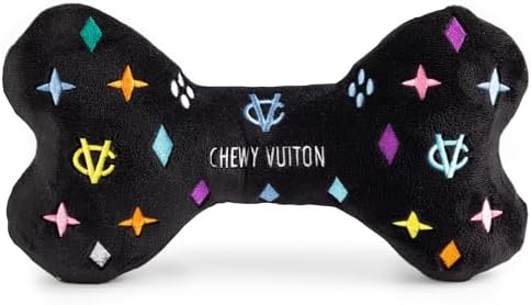 Haute Diggity Dog Chewy Vuiton Bone Plush Dog Toy, Designer Parody Toy