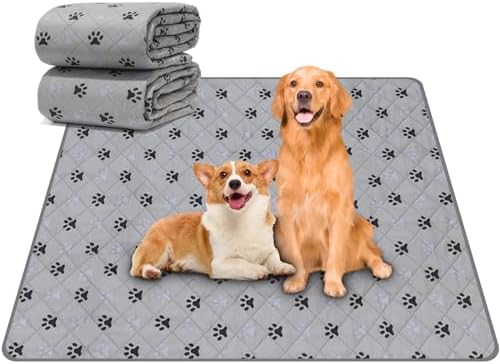 JERIA 2 Pack 36"x 41" Waterproof Non Slip Wee pad，Reusable Washable Pee Pads for Dogs，Absorbent and Leakproof Training Mats for Potty, Bed, Sofa, Potty Training