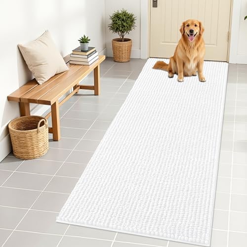 OLANLY Dog Door Mat for Muddy Paws 70x24, Extra Absorbent Chenille Mud Mat