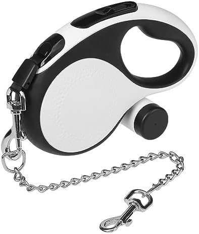 PUPTECK Retractable Dog Leash with Detachable Chew Proof Cable, White, 16ft