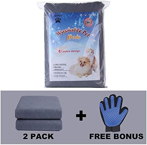 Washable Dog Pee Pads+Free Grooming Gloves - Reusable Whelping Pads,Waterproof Dog Mat Non-Slip Puppy Potty Training Pads for Dogs, Cats, Bunny