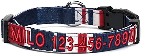 Pawtitas Personalized Dog Collar Medium Dog Collar Embroider Name Phone Number Puppy Collar Adjustable Customized Collar for Medium Dogs Breeds Multicolor Dog Collar