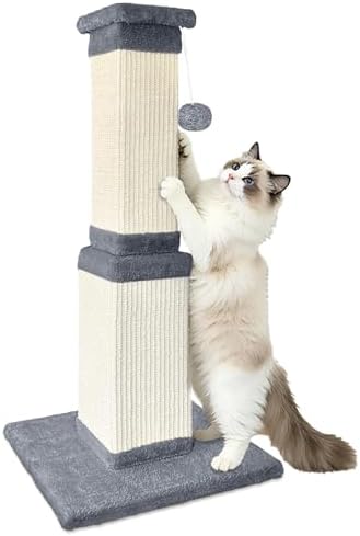 Cat Scratching Post for Indoor Cats, 32Inch Sisal Cat Scratcher