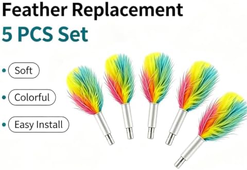 Telescopic Feather Decor Parts, Replacement Accessory 3-in-1 Auto Cat Toy (Only Feather Attachment, Toy Base Not Included)