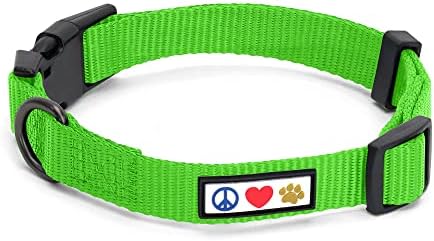 Pawtitas Solid Color Green Puppy or Dog Collar, Medium