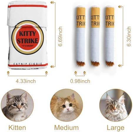 Nocciola 3 Pack Catnip Toys for Cats, Funny Cat Toys Filled with 100% Pure Organic Catnip, Safe Kitten Teething Chew and Kicker Toys, Stress Relieving Fun for Indoor Cats
