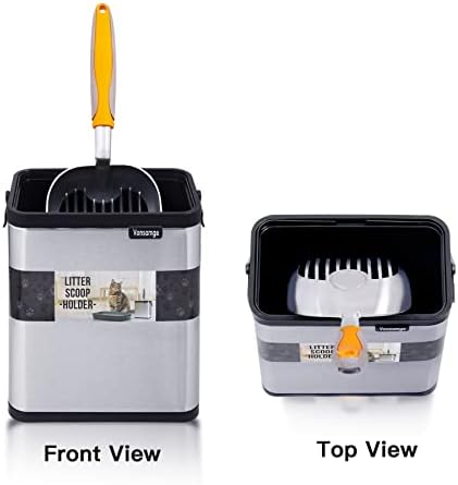 Universal Cat Litter Scoop Holder, Stainless Steel Small Portable Cat Litter Scooper Holder Trash Container.