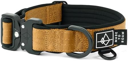 MADE TO ROAM Comfort Collar - Adjustable Nylon Dog Collar with Soft Comfortable Padding, Light Aviation Aluminum Metal Buckle for Small, Medium and Large Dogs (Michigan Autumn, Size 2)
