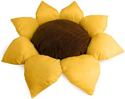 TONBO Soft Plush Small Cute and Cozy Nature Dog Cat Bed, Washer and Dryer Friendly (Sunflower)