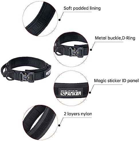 EXCELLENT ELITE SPANKER Tactical Nylon Dog Collar Military Metal Buckl