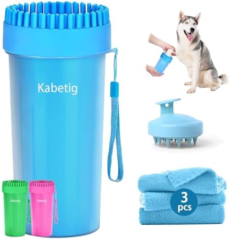 Dog Paw Cleaner Cup with Detachable Top Brush for Large & XL Dogs