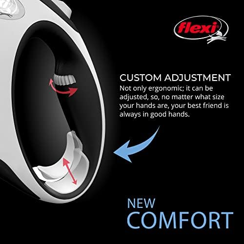FLEXI® Comfort Nylon Tape Retractable Dog Leash, Large, 26 ft - Grey/Black