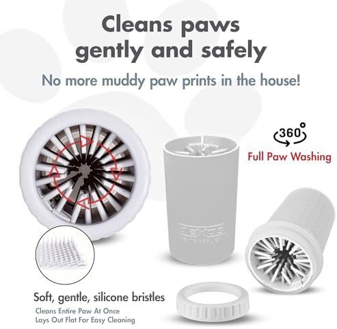 Dexas MudBuster Portable Dog Paw Cleaner, Medium, Bright White Special Edition, Premium Pet Supplies and Accessories