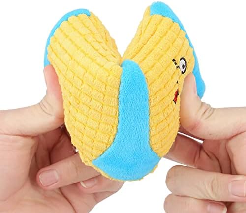 Squeaky Dog Toys, Funny Dog Toys Stuffed Plush Dog Toy, Cute Socks Dog Birthday Gift Dog Chew Toys Pet Toys for Small Medium Dogs(Blue Yellow)