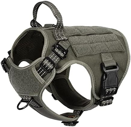 ICEFANG Tactical Dog Harness for Small Dogs,Reflective No Pull Dog Vest