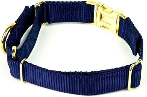 Country Brook Petz - Martingale Dog Collar - Heavy Duty Nylon Adjustable Martingale Dog Collar with Metal Buckle for Small Medium Large Breeds - 30+ Color Options (1 Inch, Extra Large, Navy Blue)